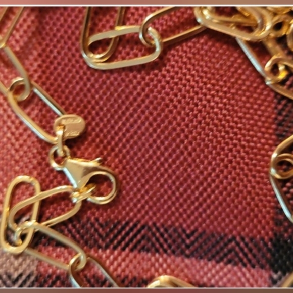 PRE-LOVED 14KT YELLOW GOLD ITALY PAPERCLIP LARIAT DESIGN NECKLACE - Picture 6 of 10